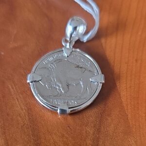 Sterling Silver Buffalo Coin Pendant